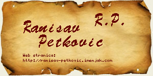 Ranisav Petković vizit kartica